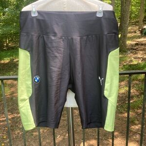 BMW Motorsport black and yellow biker shorts puma and BMW logo sz. L
